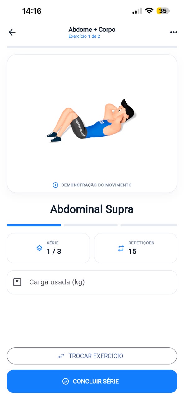 Execução do exercício